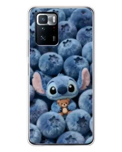 Чехол для Xiaomi POCO X3 GT с картинкой «Стич и голубика»