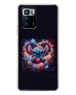 Чехол для Xiaomi POCO X3 GT с картинкой «Stitch в цветах»