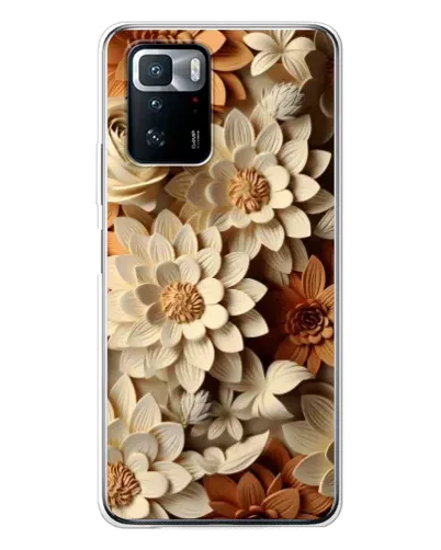 Чохол для Xiaomi POCO X3 GT з картинкою «Бежевий флористичний декор»