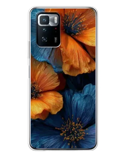 Чехол для Xiaomi POCO X3 GT с картинкой «Яркая сине-оранжевая флора» Чехол для Xiaomi POCO X3 GT с картинкой «Яркая сине-оранжевая флора»