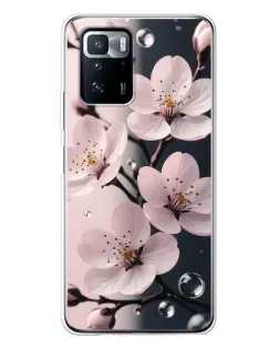 Чохол для Xiaomi POCO X3 GT з картинкою «Ніжня сакура та краплі»