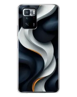 Чехол для Xiaomi POCO X3 GT с картинкой «Объемные черно-белые ленты» Чехол для Xiaomi POCO X3 GT с картинкой «Объемные черно-белые ленты»