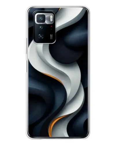 Чехол для Xiaomi POCO X3 GT с картинкой «Объемные черно-белые ленты» Чехол для Xiaomi POCO X3 GT с картинкой «Объемные черно-белые ленты»