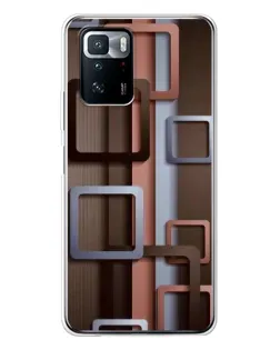 Чехол для Xiaomi POCO X3 GT с картинкой «Коричневые объемные квадраты» Чехол для Xiaomi POCO X3 GT с картинкой «Коричневые объемные квадраты»