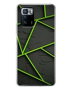 Чехол для Xiaomi POCO X3 GT с картинкой «Зеленые геометрические линии»