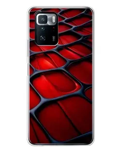 Чехол для Xiaomi POCO X3 GT с картинкой «Красная глянцевая сетка»