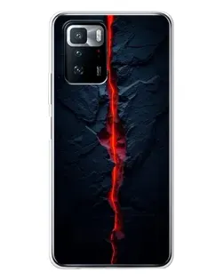 Чехол для Xiaomi POCO X3 GT с картинкой «Kрасная лавовая трещина»