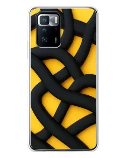 Чехол для Xiaomi POCO X3 GT с картинкой «Черное желтое переплетение»
