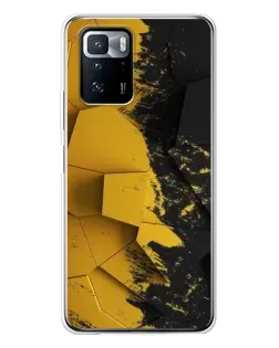 Чехол для Xiaomi POCO X3 GT с картинкой «Золотые осколки геометрии»
