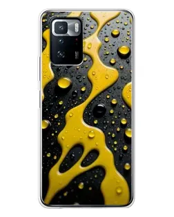 Чехол для Xiaomi POCO X3 GT с картинкой «Жидкое желтое золото»