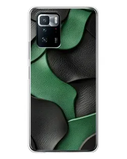 Чехол для Xiaomi POCO X3 GT с картинкой «Зеленые кожаные волны»