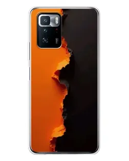 Чехол для Xiaomi POCO X3 GT с картинкой «Оранжевый разлом»