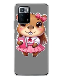 Чехол для Xiaomi POCO X3 GT с картинкой «Девочка капибара»