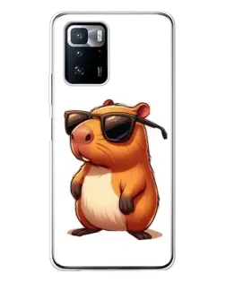 Чехол для Xiaomi POCO X3 GT с картинкой «Капибара в очках»