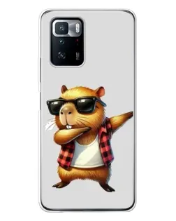 Чехол для Xiaomi POCO X3 GT с картинкой «Капибара рэпер даб»