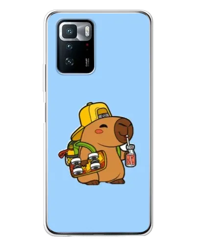 Чехол для Xiaomi POCO X3 GT с картинкой «Капибара на скейте»