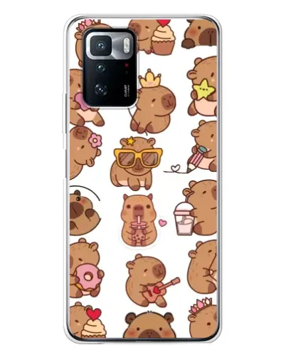 Чехол для Xiaomi POCO X3 GT с картинкой «Стикерпак с капибарами»