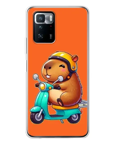 Чехол для Xiaomi POCO X3 GT с картинкой «Капибара на скутере»
