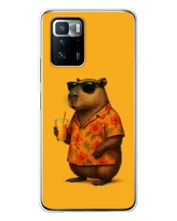 Чехол для Xiaomi POCO X3 GT с картинкой «Капибара на отдыхе»