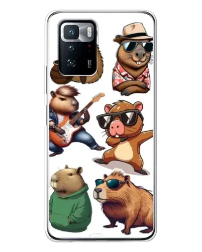 Чехол для Xiaomi POCO X3 GT с картинкой «Крутые капибары музыканты»