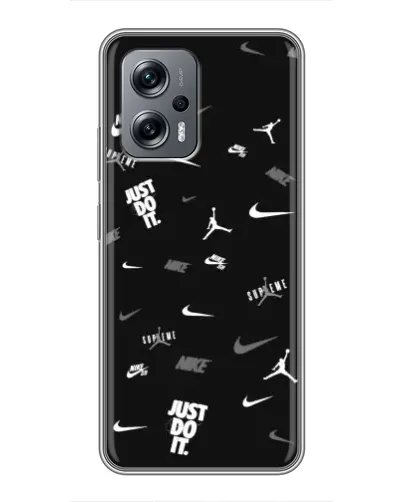 Чехол для Xiaomi POCO X4 GT с картинкой «Nike Black Pattern»