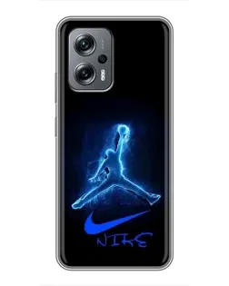 Чехол для Xiaomi POCO X4 GT с картинкой «Jordan Neon Blue»