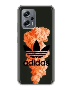 Чехол для Xiaomi POCO X4 GT с картинкой «Оранжевый дым Adidas»