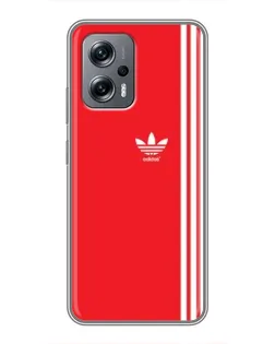 Чехол для Xiaomi POCO X4 GT с картинкой «Красный минимализм Adidas»
