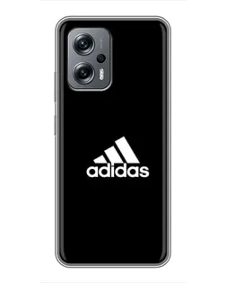 Чехол для Xiaomi POCO X4 GT с картинкой «Черная классика Adidas»