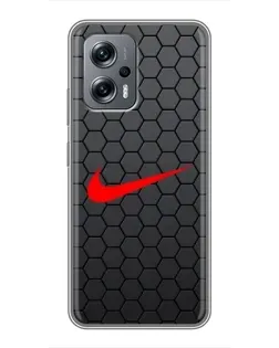 Чехол для Xiaomi POCO X4 GT с картинкой «Nike — карбоновая сетка» Чехол для Xiaomi POCO X4 GT с картинкой «Nike — карбоновая сетка»