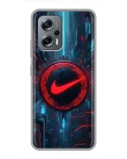 Чехол для Xiaomi POCO X4 GT с картинкой «Техногенный стиль Nike» Чехол для Xiaomi POCO X4 GT с картинкой «Техногенный стиль Nike»