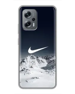 Чехол для Xiaomi POCO X4 GT с картинкой «Nike — зимние горы» Чехол для Xiaomi POCO X4 GT с картинкой «Nike — зимние горы»