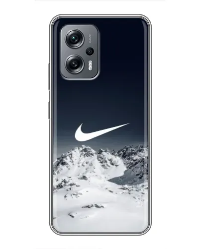 Чехол для Xiaomi POCO X4 GT с картинкой «Nike — зимние горы»