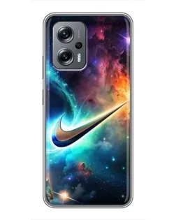 Чехол для Xiaomi POCO X4 GT с картинкой «Космический Nike Swoosh» Чехол для Xiaomi POCO X4 GT с картинкой «Космический Nike Swoosh»