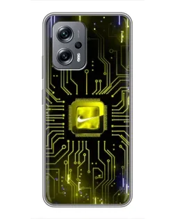 Чехол для Xiaomi POCO X4 GT с картинкой «Nike — золотая искра» Чехол для Xiaomi POCO X4 GT с картинкой «Nike — золотая искра»
