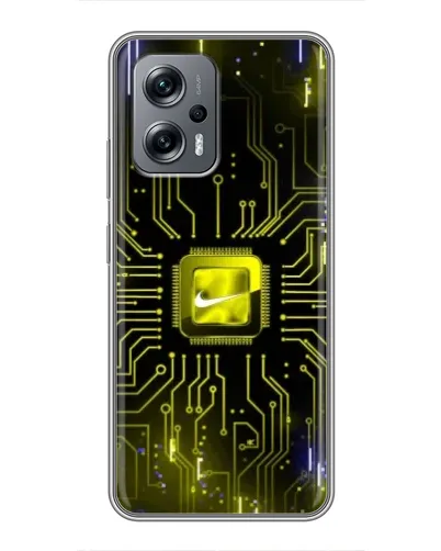 Чехол для Xiaomi POCO X4 GT с картинкой «Nike — золотая искра»