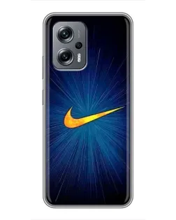 Чехол для Xiaomi POCO X4 GT с картинкой «Синий пульс Nike» Чехол для Xiaomi POCO X4 GT с картинкой «Синий пульс Nike»