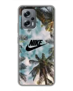 Чехол для Xiaomi POCO X4 GT с картинкой «Тропический принт Nike» Чехол для Xiaomi POCO X4 GT с картинкой «Тропический принт Nike»