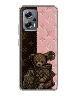 Чехол для Xiaomi POCO X4 GT с картинкой «Мишка в стиле LV»