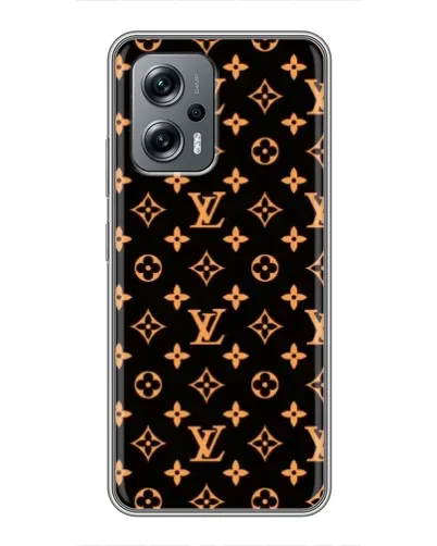Чехол для Xiaomi POCO X4 GT с картинкой «Золотая монограмма LV»