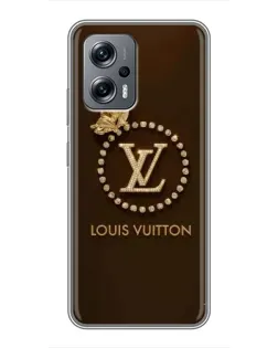 Чехол для Xiaomi POCO X4 GT с картинкой «LV — золотая печать»