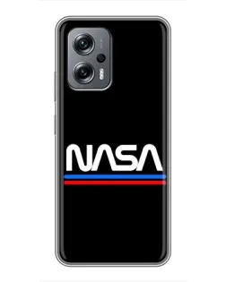 Чехол для Xiaomi POCO X4 GT с картинкой «NASA — классика Red Blue» Чехол для Xiaomi POCO X4 GT с картинкой «NASA — классика Red Blue»