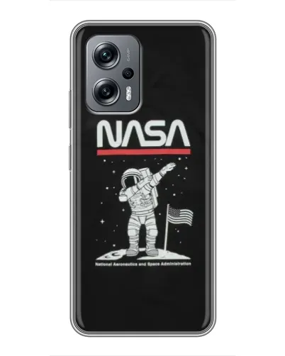 Чехол для Xiaomi POCO X4 GT с картинкой «NASA — шагаем по Луне»
