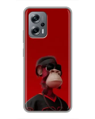 Чехол для Xiaomi POCO X4 GT с картинкой «Bored Ape в красном»