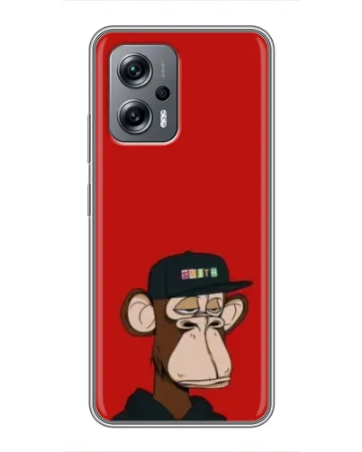 Чехол для Xiaomi POCO X4 GT с картинкой «Bored Ape — красный фон»