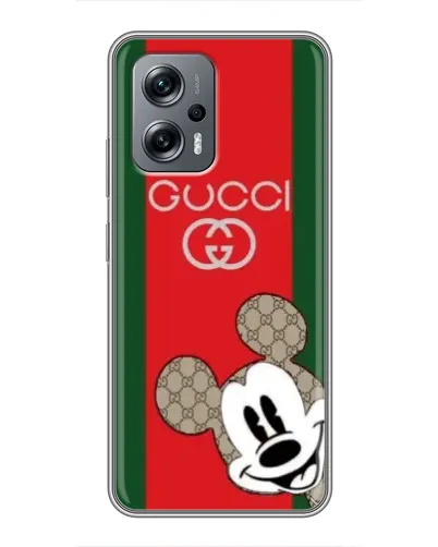 Чехол для Xiaomi POCO X4 GT с картинкой «Gucci — полосы и Микки»
