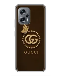 Чехол для Xiaomi POCO X4 GT с картинкой «Gucci — золотая бабочка»