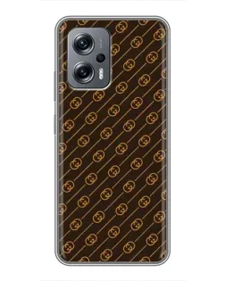 Чехол для Xiaomi POCO X4 GT с картинкой «Gucci — золотые диагонали»