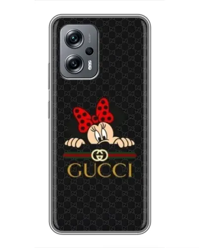 Чехол для Xiaomi POCO X4 GT с картинкой «Минни Маус Gucci — черный»