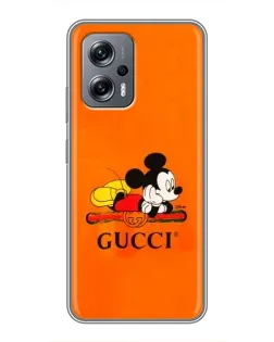 Чехол для Xiaomi POCO X4 GT с картинкой «Микки Маус Gucci — оранж»